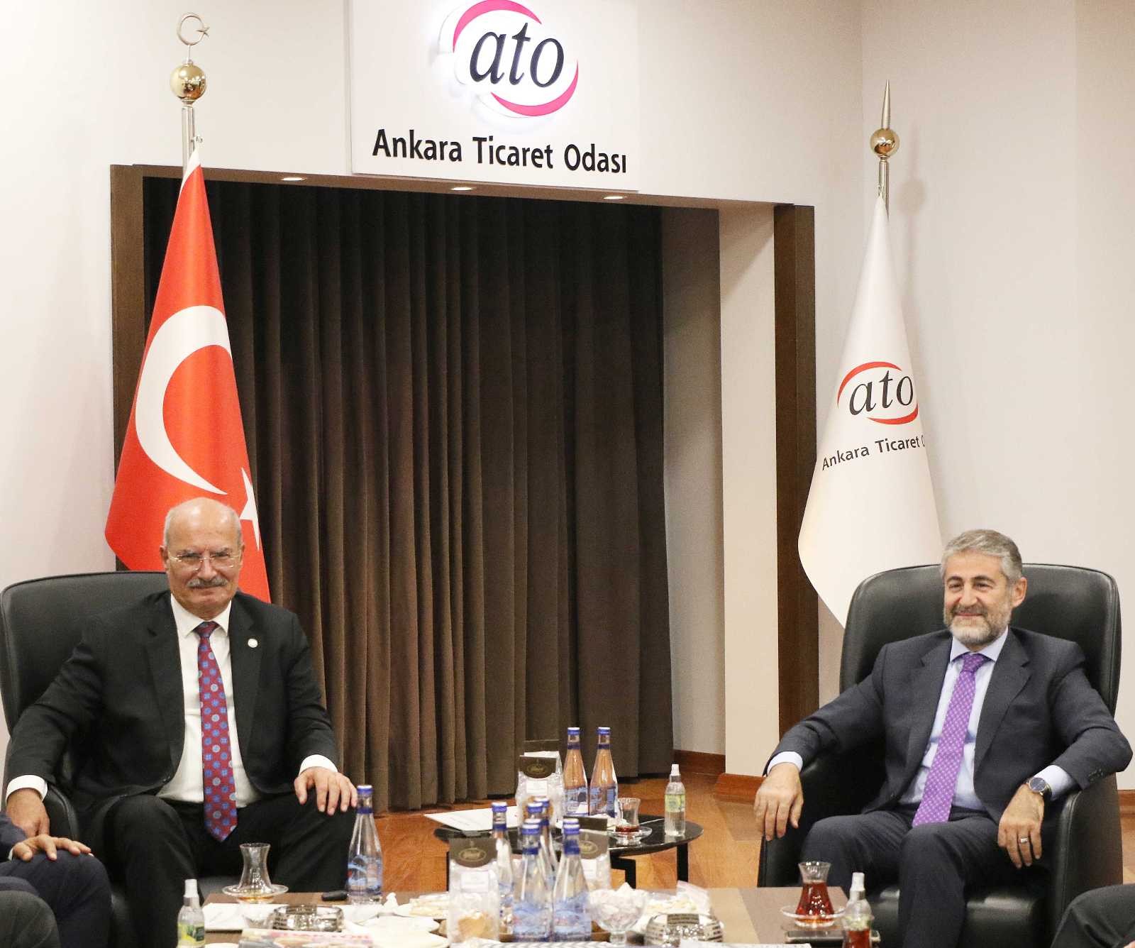 ATO Başkanı Baran, Hazine ve Maliye Bakan Yardımcısı Nebati’yi konuk etti